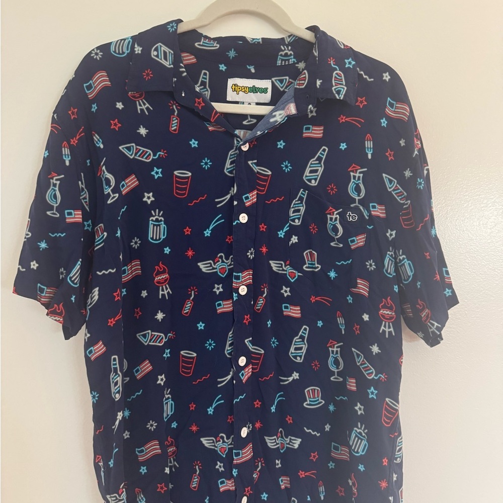 Tipsy Elves Navy Blue Patriotic Shirt